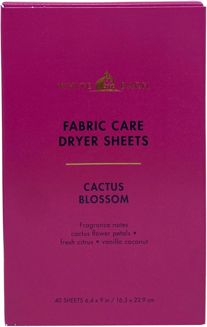 Bath & Body Works Cactus Blossom Fabric Care Dryer Sheets - Box of 40 sheets - with a Natural Oats Sample Soap