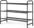Kitsure Shoe Rack - Stainless Steel Shoe Organizer, Sturdy Shoe Rack for Closet and Front Door Entrance, Free Standing Shoe Shelf, Closet Organizers and Storage, 25.6" Wide - 3 Tier, Black