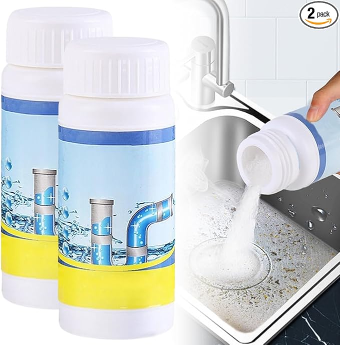 2026 Upgraded Sink and Drain Cleaner, Multi-functional Powerful Pipe Unclogging Agent Drains Cleaner Fast Foaming for Kitchen Toilet and Pipes Cleaning Tool (2Set)