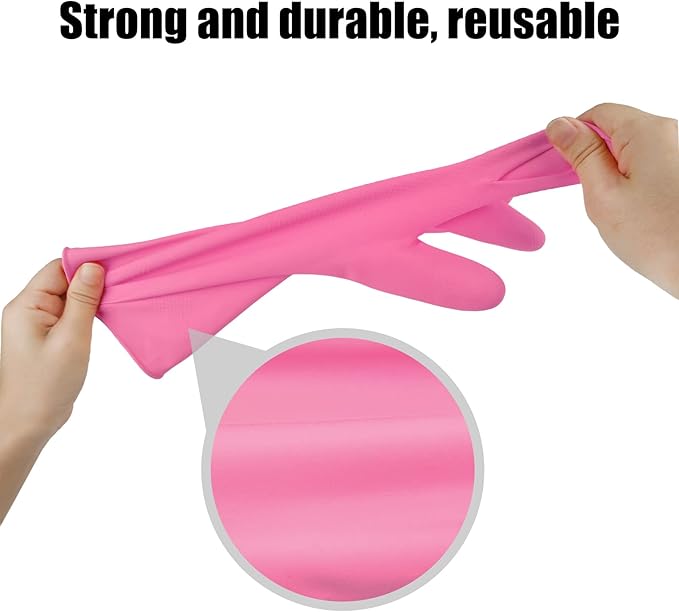 Rubber cleaning gloves 3 or 6 Pairs for Household,Reuseable dishwashing gloves for Kitchen.