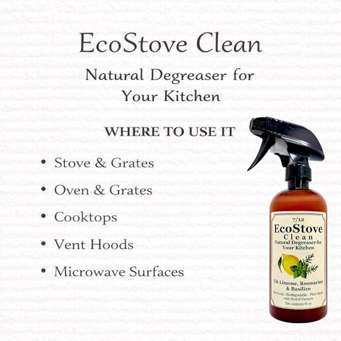 Herbal Scent Stove & Oven Cleaner – Spray, Wait & Wipe | Plant-Based Heavy-Duty Kitchen Degreaser Spray – Non-Toxic, Fume-Free Oven Cleaner | Safe for Glass Cooktops, Stainless Steel & Enamel (16 Oz)
