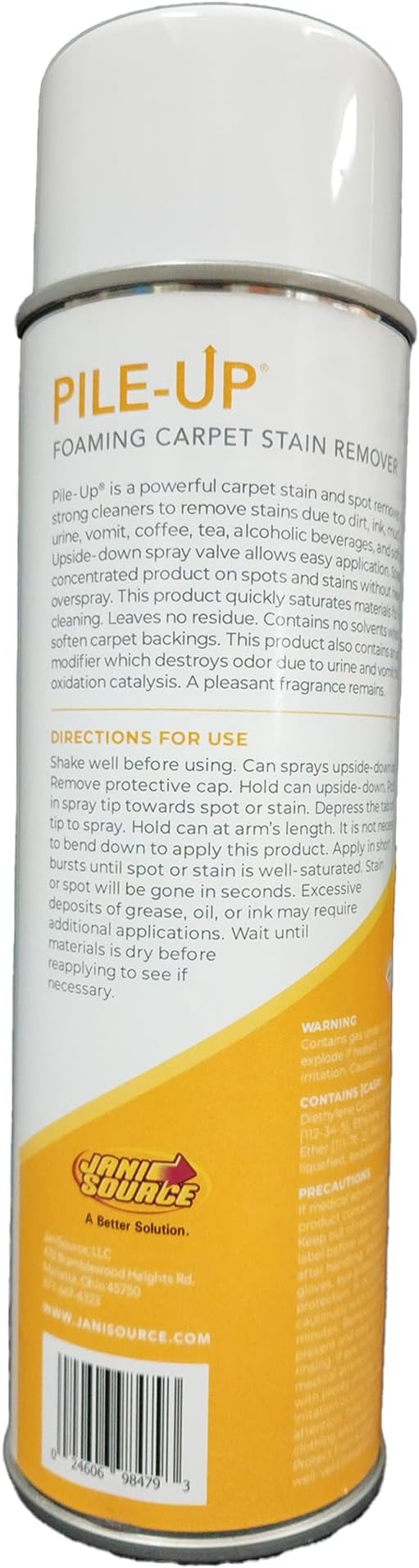 Pile-Up Foaming Carpet Stain Remover, Foaming Aerosol, 18 oz Net (1, Each)