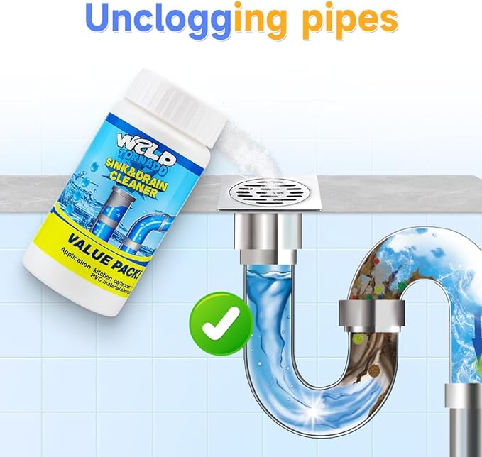 Sink Drain Cleaner, 2025 New Multi-functional Sink and Drain Cleaner Powder Cleaning, Drains Cleaner Foam Cleaner, Powerful Pipe Dredging Agent for Home Kitchen Toilet (3Pcs)