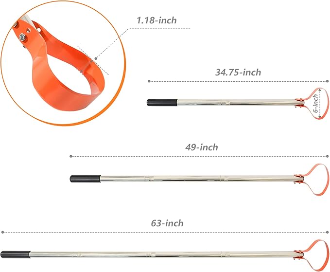 63-Inch Stirrup Hoe Garden Tool - Action Hoe with 15° Sharp Spring Steel Blade & Anti-Loosening Nut, Adjustable Long Handle Weeding Tool for Flower Beds, Yard, and Farm Weeding