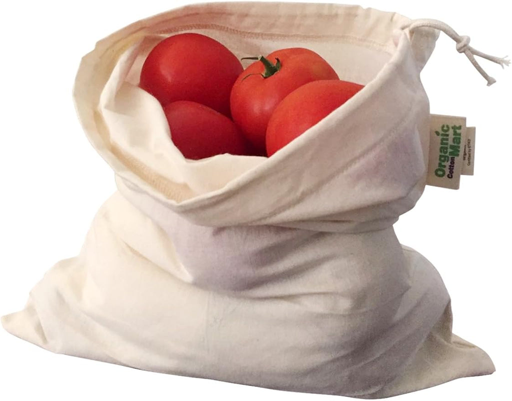 Nut Milk Bag - Reusable produce Sacks - Vegetable Cotton Muslin Bags for Refrigerator, Storing potato, Large and Washale Hemp Bags (3 Large - 12"x15")