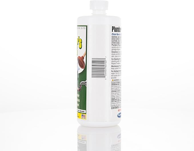 ComStar Plumber’s Plunger, 1 Quart, Liquid Drain Opener, Frees Clogged Drains Fast, Dissolves Hair Grease Soap & Organic Matter, Safe For Pipes, Concentrated Heavy Duty Drain Cleaner, (30-700)