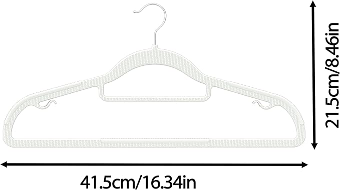 60 Pack Thin Space Saving Hangers, No Slip Clothes Hangers with Non Slip Textured and 360° Hook - Plastic Hanger, Closet Organizer for Shirt, Pants, Suit, Skirt, Coat - Ivory White