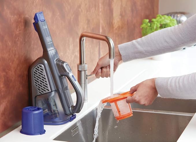BLACK+DECKER dust buster Handheld Vacuum Cordless, Pet Hair Vacuum, Portable for Home and Car with Pet Brush, Rechargeable, Powerful Suction, Washable Bowl Filter,furbuster AdvancedClean (HHVK515JP07)