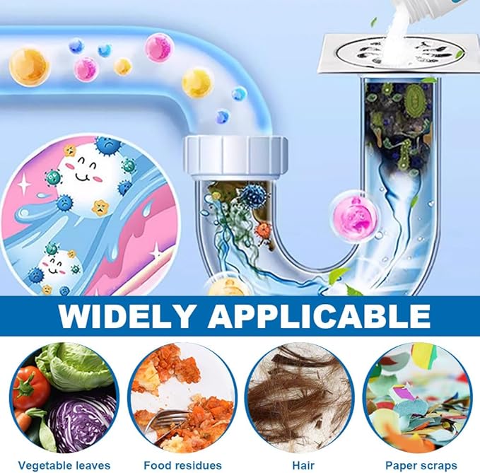 Powerful Pipe Dredging Agent, 2025 Upgrade Powerful Pipe Cleaner, Sink And Drain Cleaner, Pipeline Dredging Agent, Kitchen Sink Drain Cleaner for Kitchen, Bathroom (3PCS)