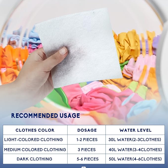 Color Dye Trapping for Laundry 180 Count, Fragrance Free Dye Catcher Laundry Sheets, Prevent Clothes from Smearing, Color trapping Sheets for Home Apartment or School