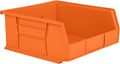 Hudson Exchange 11" x 11" x 5" Plastic Stackable Storage Bin and Hanging Container (Orange, 1 Pack)