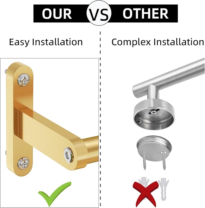 30 Inch Towel Bar Gold, Towel Bar for Bathroom Wall, Heavy Duty Single Bath Towel Rod, Modern Brushed Gold