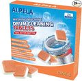 Citrus Washer Cleaner Tablets 24 Count – Septic Safe Washing Machine Cleaner & Odor Eliminator – Deep Cleaning Descaler for HE Front & Top Load Washers – Laundry Tub & Drum Cleaner