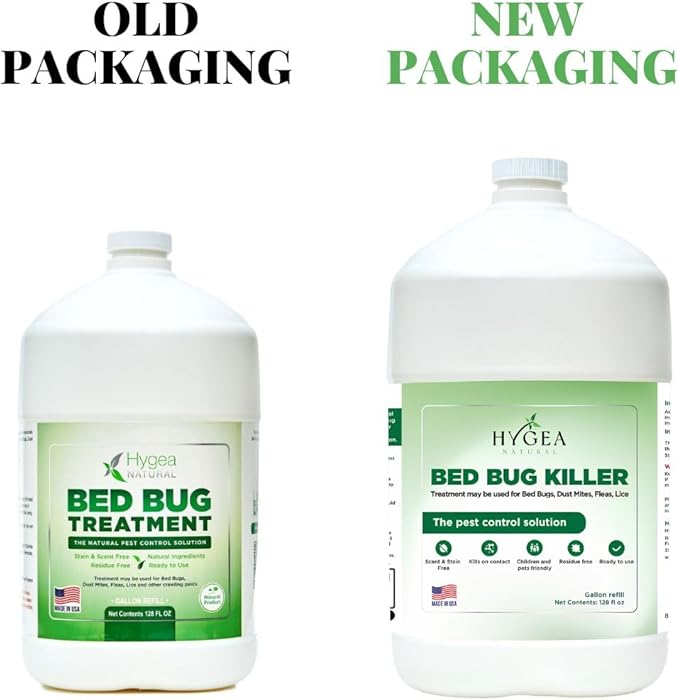 Hygea Natural Lice, Mite, and Bed Bug Natural Spray - Child & Pet Friendly - Immediate results - Stain & Odor Free (128 Ounce)