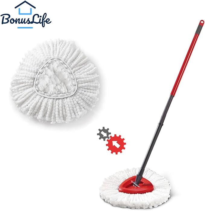 Mop Heads Replacements for O-Ceda Easy Wrin Spin System, Microfiber Refills, Easy Cleaning Mop Head Replacement White 6 Pack