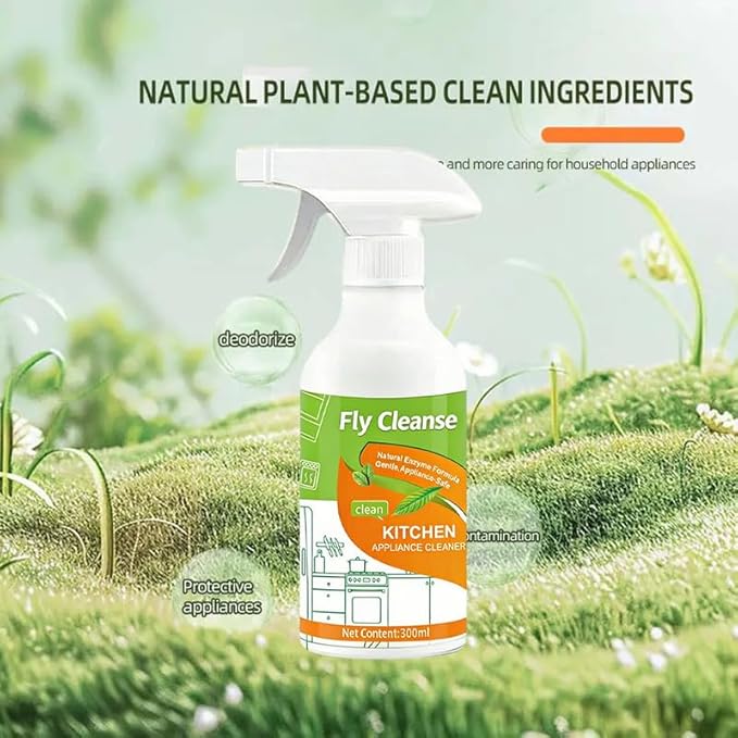 FlyCleanse Spray, FlyCleanse Kitchen Cleaner, Electrolyzed Ion Kitchen Cleaner Spray, Natural Enzyme Formula Liquid Cleaner for Household Appliances & Easy Cleaning Solution (2pcs, 300ml)