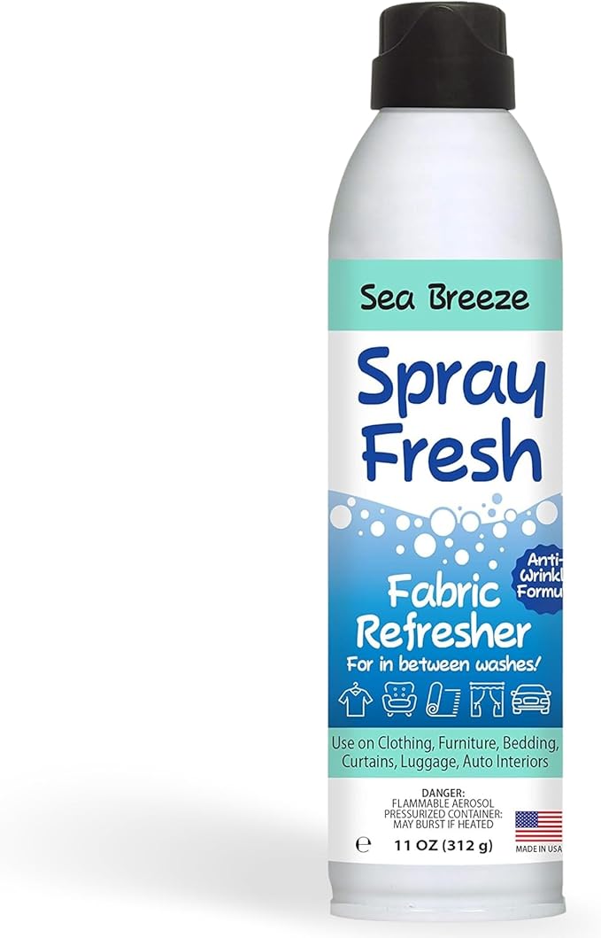 Spray Fresh Fabric Refresher, Sea Breeze, 8 oz — Deodorizer and Freshener for Clothing, Bedding, and Furniture