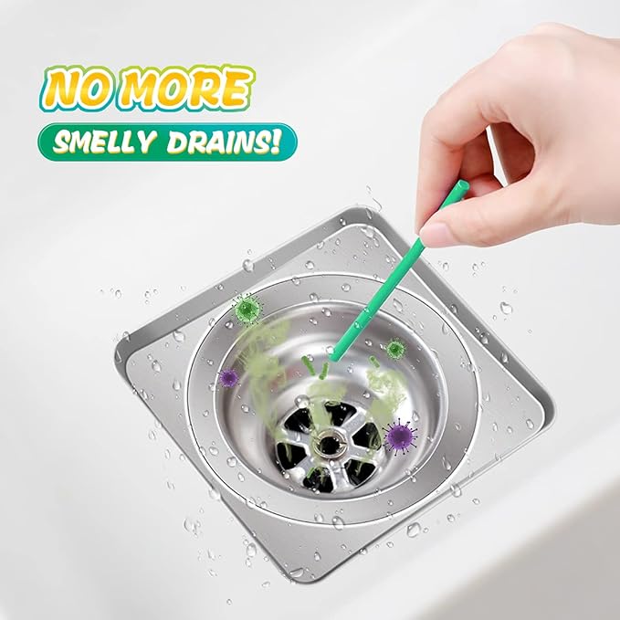 Bio-Flow Drain Strips - 12 Strips | Drain Cleaner & Odor Remover Drain Sticks