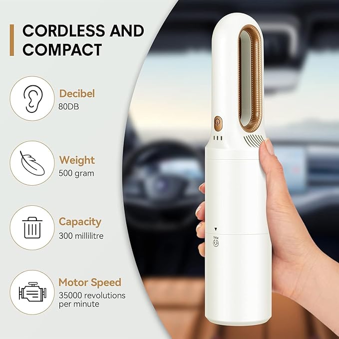 Handheld Vacuum Cleaner, 2-in-1 Mini Cordless Vacuum Cleaner, USB Rechargeable Car Vacuum Portable, Quickly Dust Removal, for Hardwood Floor, Carpets, Pet Hair, Car, Office & Home Cleaning