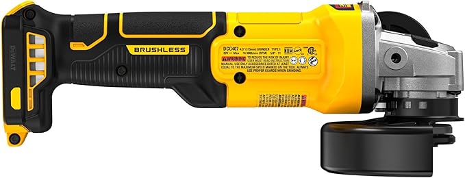 DEWALT 20V MAX Cordless 4 1/2 Inch Slide-Switch Power Angle Grinder, Bare Tool Only (DCG407B)
