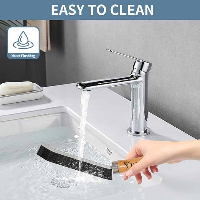 4-Piece Set Crevice Cleaning Brush - Multifunctional Hard Bristle Cleaning Brush for Bathroom, Kitchen, Window, Faucet, Toilet & Grout - Durable Household Cleaning Tools Essentials (Silvery)