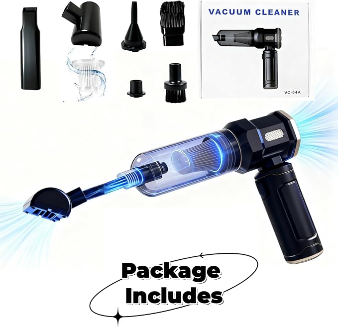 Handheld Car Vacuum Cleaner, 16000Pa Vacuum Cleaner and Air Duster, Multi-Nozzles for Car, Home, Office, Pet