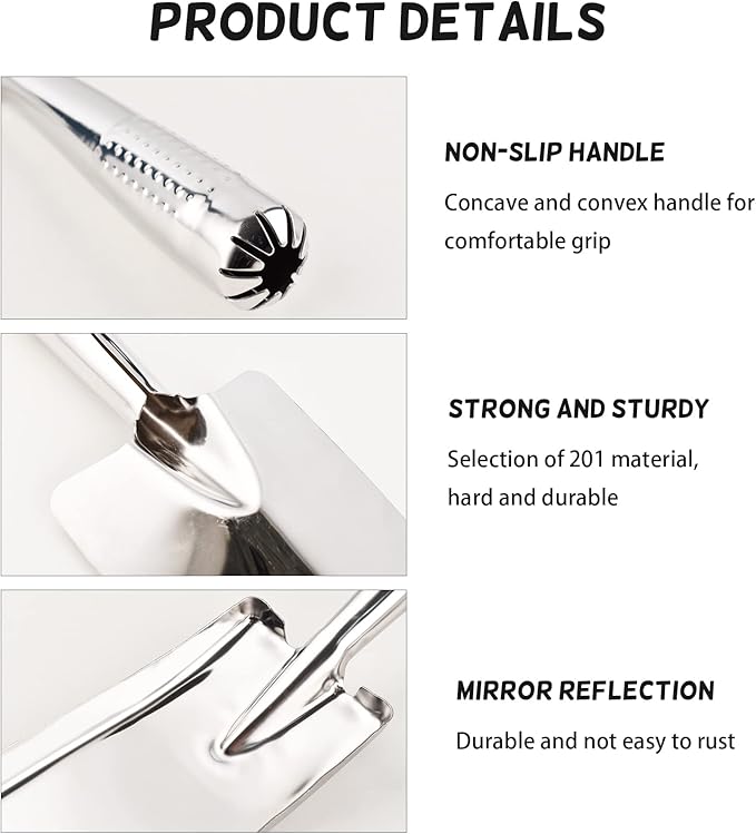 Garden Shovel Trowel Hand Shovels, Stainless Steel Gardening Tools for Transplanting Weeding Moving and Smoothing Digging Planting (3)