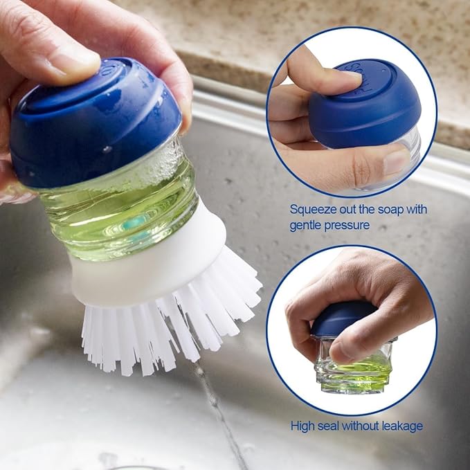 CELOX Soap Dispensing Brush for Cleaning Pots, Pans and Sinks Scrub Brush Kitchen