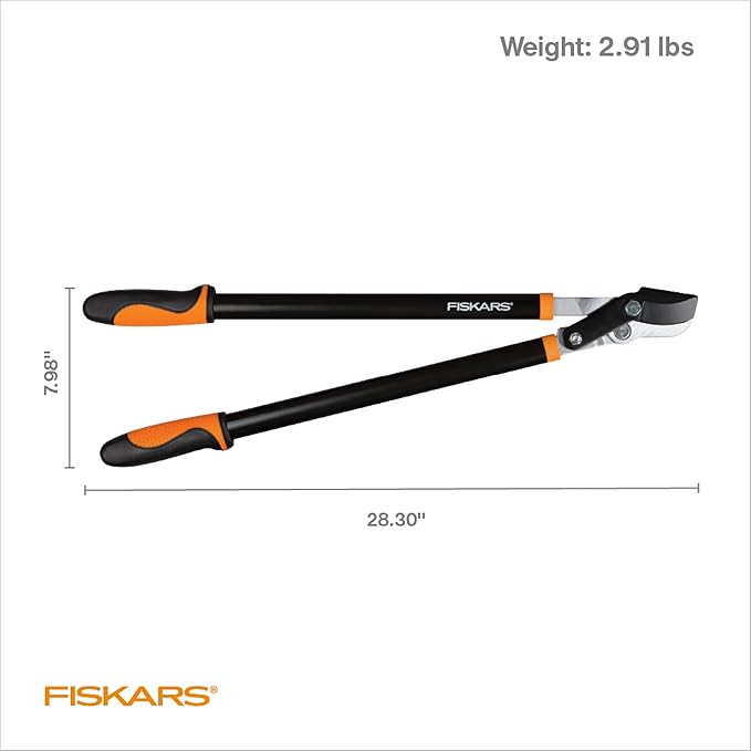 Fiskars 28-Inch Power-Lever Garden Bypass Lopper and Tree Trimmer, Sharp Precision-Ground Steel Blade for Cutting Branches up to 1.75-Inch Diameter
