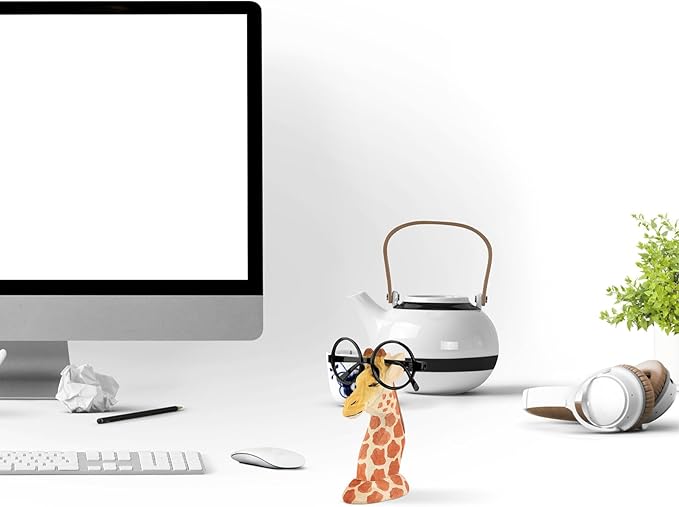 Giraffe Shaped Glasses Display Rack Wooden Eyeglasses Holder Desktop Storage Stand Animal Design Eyewear Organizer for Home Office