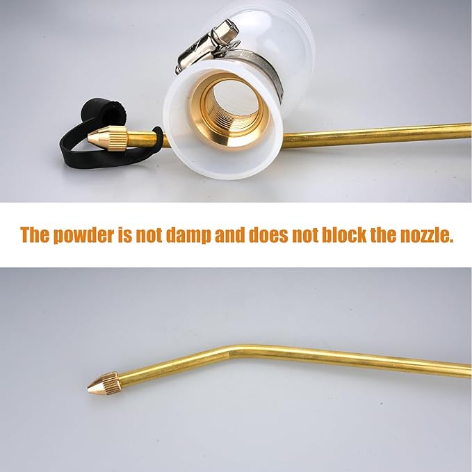 Powder Duster, Powder Nozzle Hand Duster, Powder Applicator with Long Copper Tubing, and Garden Applicator for Indoor and Outdoor Multipurpose