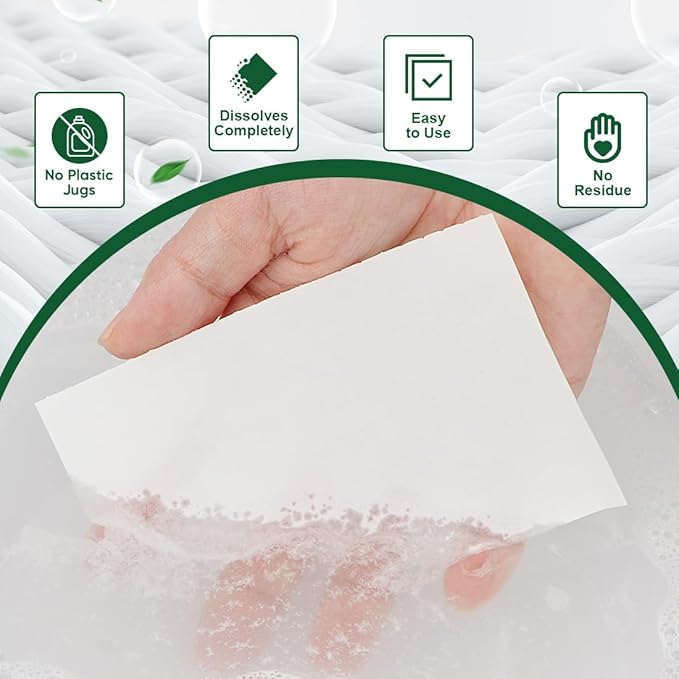 AIDEA Laundry Detergent Sheets, Washer Sheet Detergent, No Plastic Jug, Laundry Soap Sheet For Travel, Home Washing, Fresh Scent-(200 Loads) 100 Sheets