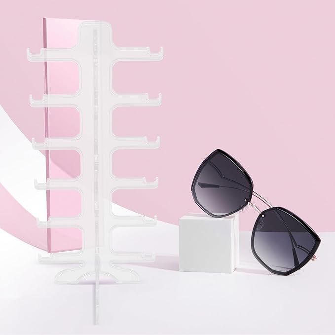 IMIKEYA Sunglasses Display Rack 6-Layer Eyewear Organizer Stand Plastic Glasses Storage Holder for Home and Office Tabletop Eyeglass Holder