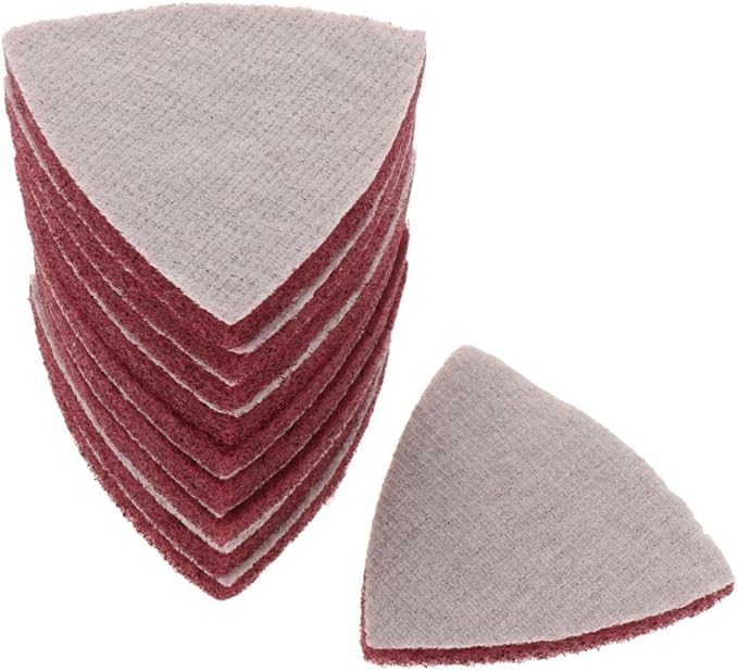 10Pcs Triangle Nylon Fiber Cleaning Pads for Scouring, Heavy Duty Reusable Non-Scratch Scrubbers for Kitchen, Stovetop, Dish Cleaning- 400 Medium