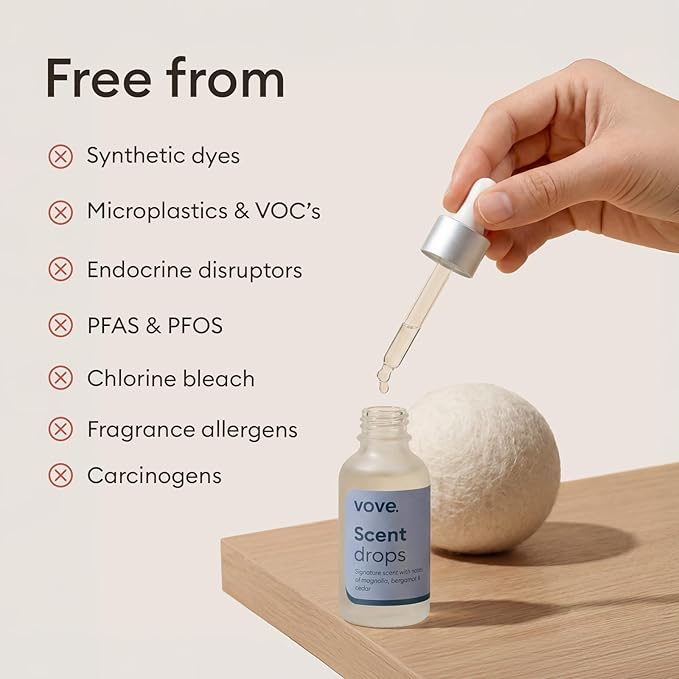 Vove Natural Hemp Dryer Balls - 4 Pack, 5X More Absorbent Than Wool - Cuts Drying Time up to 35%, Natural Fabric Softener, Reduces Wrinkles and Static, Reusable, Hypoallergenic, Eco Friendly