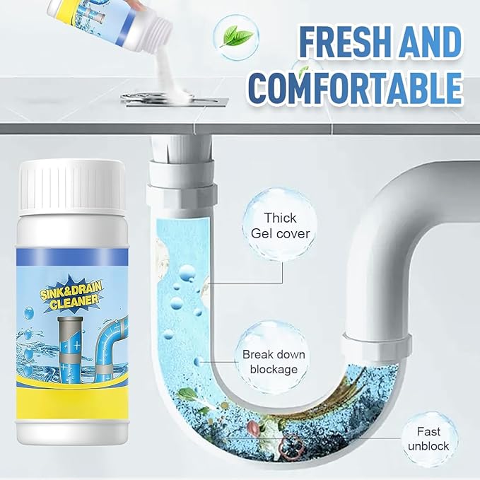 Sink and Drain Cleaner, 2026 New Multi-functional Sink and Drains Cleaner Powder Cleaning, Sink Cleaner for Kitchen and Pipes Cleaning Tool (2 PCS)