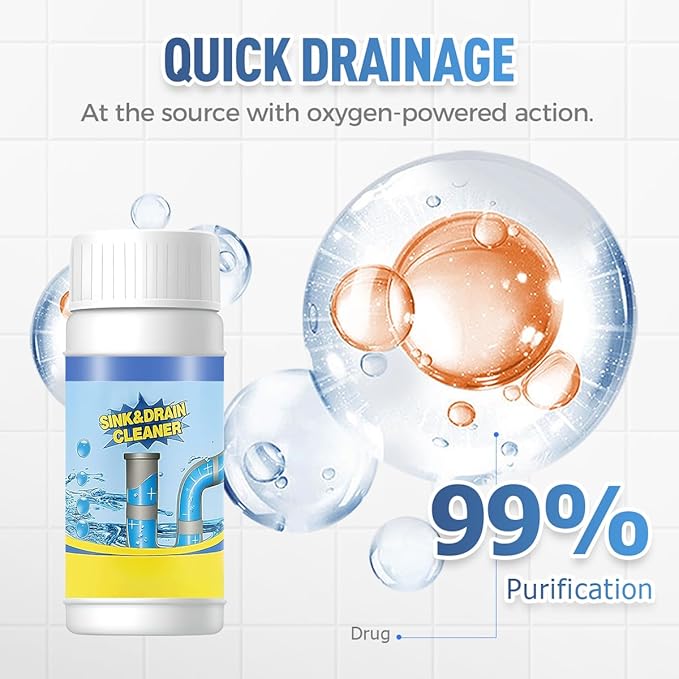 2026 New Sink Drain Cleaner, Multi-functional Sink and Drain Cleaner Powder Cleaning, Drains Cleaner Foam Cleaner, Powerful Pipe Dredging Agent for Kitchen Toilet (5Pcs)
