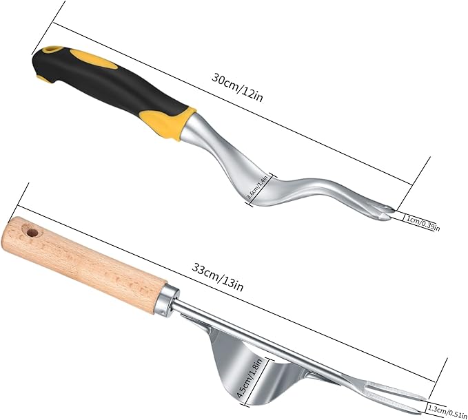 2 Pcs Hand Weeder Puller Tool, Manual Weed Puller Tool Kit, Garden Manual Weeder Removal Tools with V-Shaped Forks, for Garden Yard Lawn Farm Weed Roots Digging Removal Hand Tool