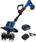 BILT HARD 20V Cordless Tiller Cultivator, 8.7'' Working Width Battery Powered Garden Cultivator, 300RPM Electric Tiller for Lawn, Gardening, Soil Cultivation (4.0AH Battery and Charger Included)