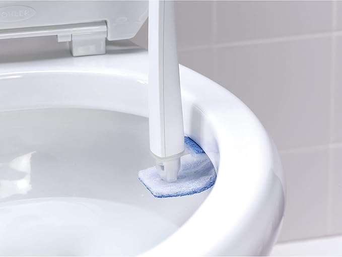 Scotch-Brite Disposable Toilet Scrubber Starter Kit, Disposable Refills with Built-In Bleach Alternative, Includes 1 Handle, Storage Caddy and 5 Refills