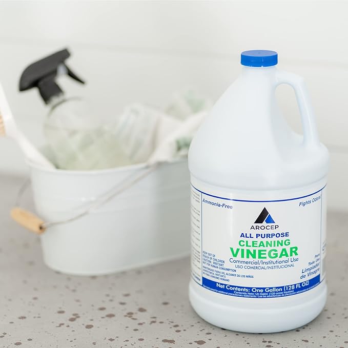 All-Purpose White Vinegar Cleaning Solution, 1 Gallon, Multi-Surface Cleaner for Hard Water Stains, Bathroom and Kitchen Surfaces, and Clothes, Effective Deodorizer