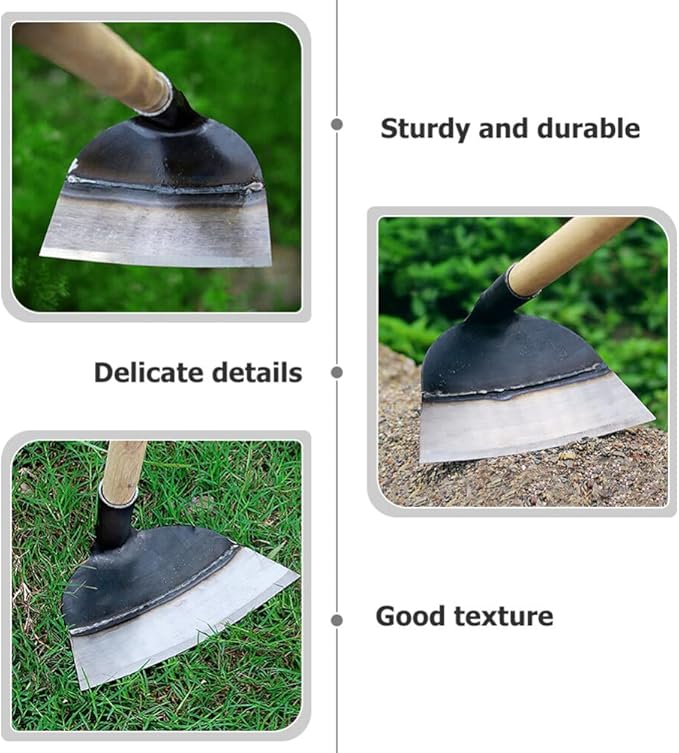 DOITOOL Heavy Duty Garden Hoe Tool Solid Steel Hand Hoe for Weeding Digging Soil Loosening and Planting in Backyard and Farm