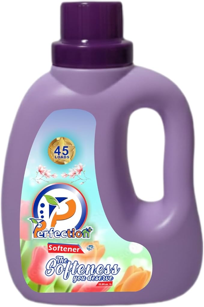 Perfectionplus Fabric softener, ultra soft, concentrated formula, long lasting fresh scent, gentle on clothes, reduces wrinkles, 1L(33.8 Fl.oz) 45 Loads, high performance.
