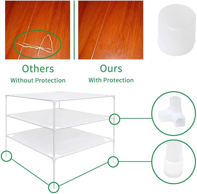 6 Layer Sweater Drying Rack Mesh Foldable,Stackable,White