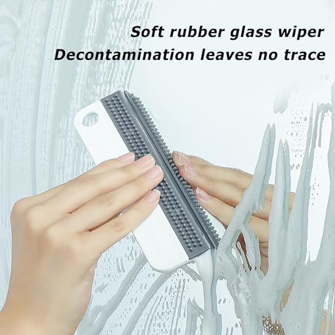 All-Purpose Mini Soft Rubber Window Squeegee Window Scrubber Scraper Glass Cleaning Squeegee Tool for Glass,Shower Door,Mirrors,Bathroom,Kitchen Countertops,Car Windshield (1)