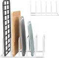 Cutting Board Organizer and Baking Sheet Rack, [1-Pack] White Heavy Duty Metal Cookie Sheet Organizer for Cutting Board Storage & Plate Holder for Cabinet, Tray Dividers for Cabinets