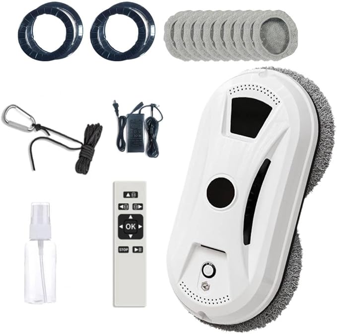 Automatic Window Cleaning Robot: Window Cleaner Robot Inside/Outside with 2800Pa Suction, Edge Detection & Anti-Drop Protection - Remote Control for Glass Mirror Washing