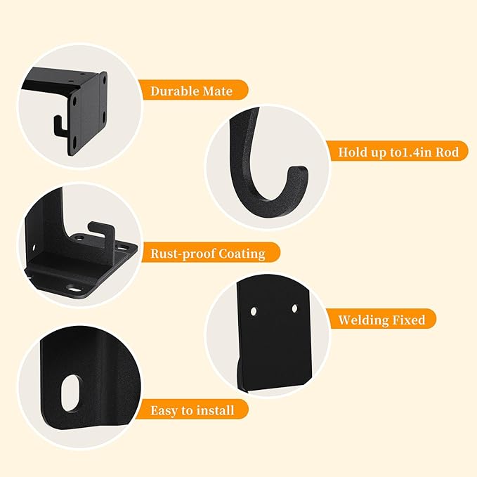 Closet Rod Support Bracket WYGWP Heavy Duty Closet Shelf Brackets Supports 200lbs,Sturdy Closet Shelves Wall Mounted for DIY Home and Closet Decor Black 2pack