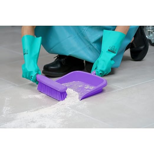 SPARTA Large Handheld Dustpan with Hanging Hole, Heavy-Duty Plastic Dustpan with Wide Lip for Countertops and Surfaces, Plastic, 10 Inches, Purple, (Pack of 12)