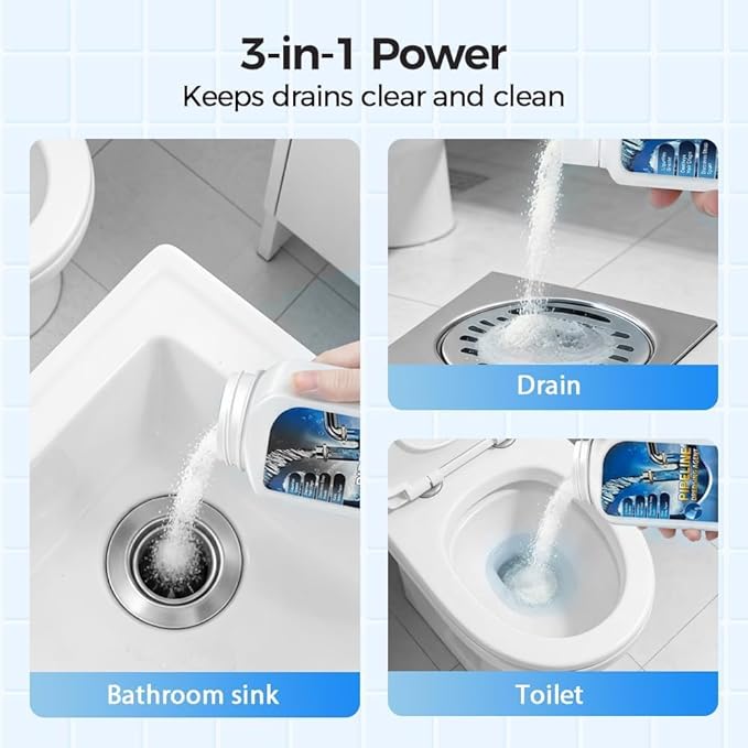 Strong Drain Cleaner for Kitchen, 2026 New Pipeline Dredging Agent, Fast Acting Drain Clog Remover for Home, Powerful Grease Dissolver for Bathroom, Unclog Toilet Clog And Kitchen Sink Pipe Unblocker